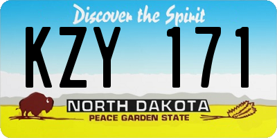 ND license plate KZY171