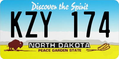 ND license plate KZY174