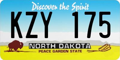 ND license plate KZY175