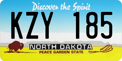 ND license plate KZY185