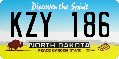 ND license plate KZY186