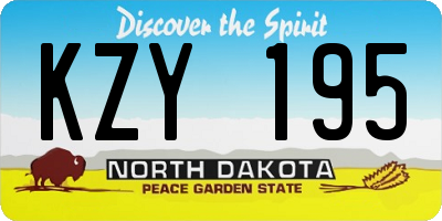 ND license plate KZY195