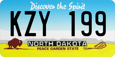 ND license plate KZY199