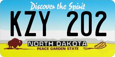 ND license plate KZY202