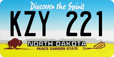 ND license plate KZY221