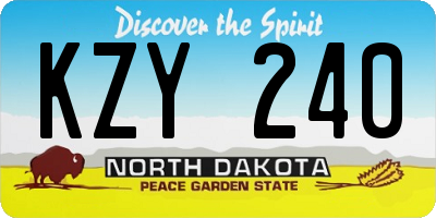 ND license plate KZY240