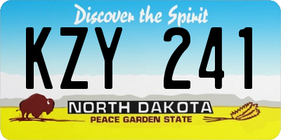 ND license plate KZY241