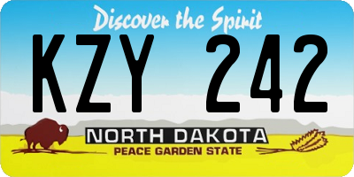 ND license plate KZY242