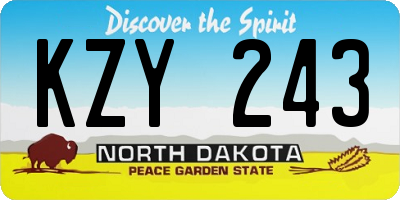 ND license plate KZY243