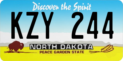 ND license plate KZY244