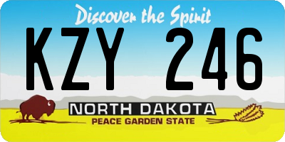 ND license plate KZY246