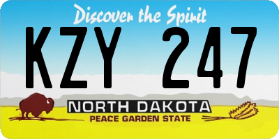 ND license plate KZY247