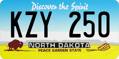 ND license plate KZY250