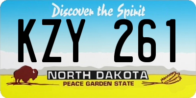 ND license plate KZY261