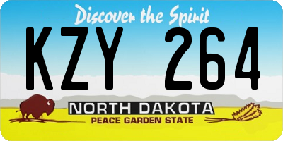 ND license plate KZY264