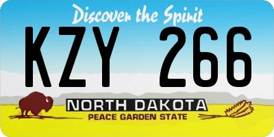 ND license plate KZY266