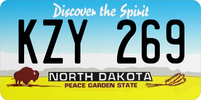 ND license plate KZY269