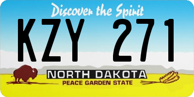 ND license plate KZY271