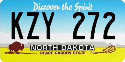ND license plate KZY272