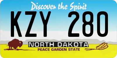 ND license plate KZY280
