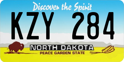 ND license plate KZY284