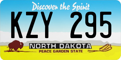 ND license plate KZY295