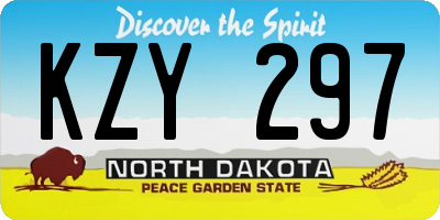 ND license plate KZY297