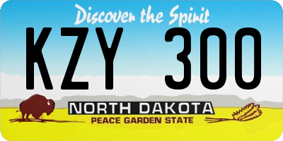 ND license plate KZY300