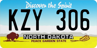 ND license plate KZY306