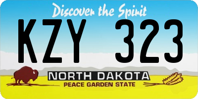 ND license plate KZY323