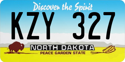 ND license plate KZY327