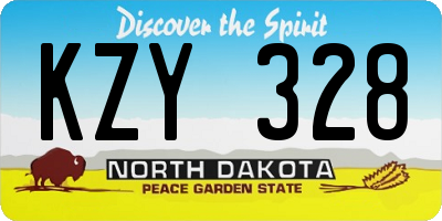 ND license plate KZY328