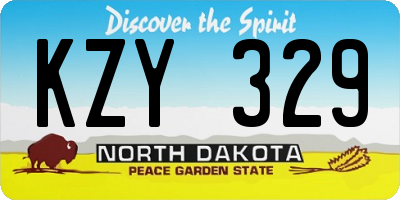ND license plate KZY329