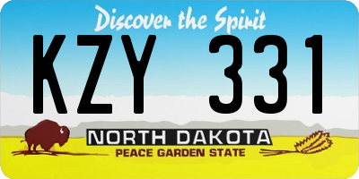 ND license plate KZY331