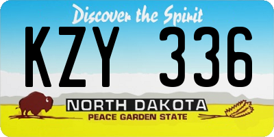 ND license plate KZY336