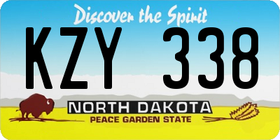 ND license plate KZY338