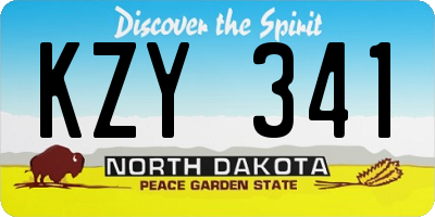 ND license plate KZY341