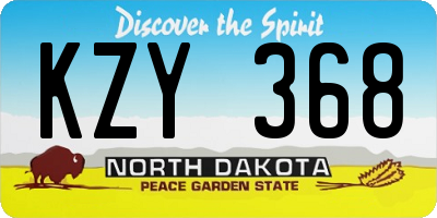 ND license plate KZY368