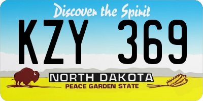 ND license plate KZY369