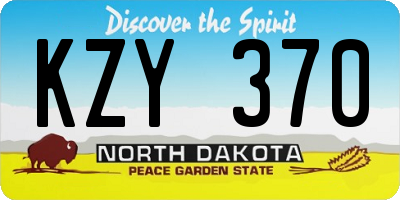 ND license plate KZY370