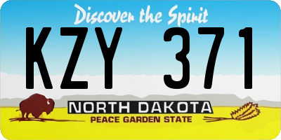 ND license plate KZY371