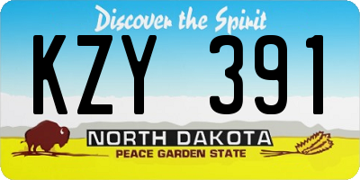 ND license plate KZY391