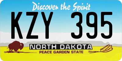 ND license plate KZY395