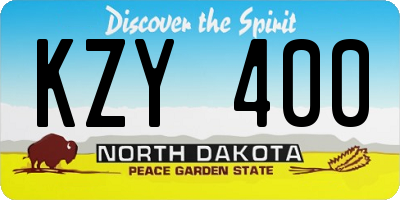 ND license plate KZY400