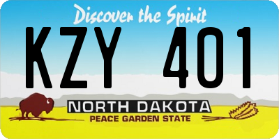 ND license plate KZY401