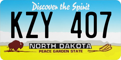 ND license plate KZY407