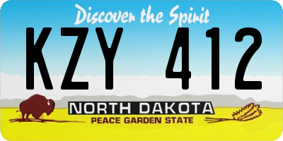 ND license plate KZY412