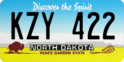 ND license plate KZY422