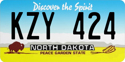 ND license plate KZY424