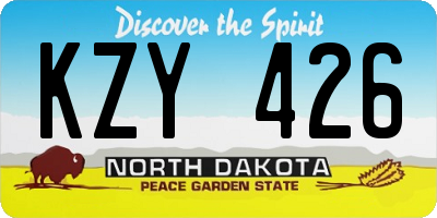 ND license plate KZY426